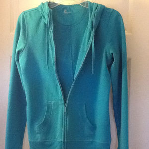 Teal GapBodyFit Hooded Zip-Up Sweatshirt